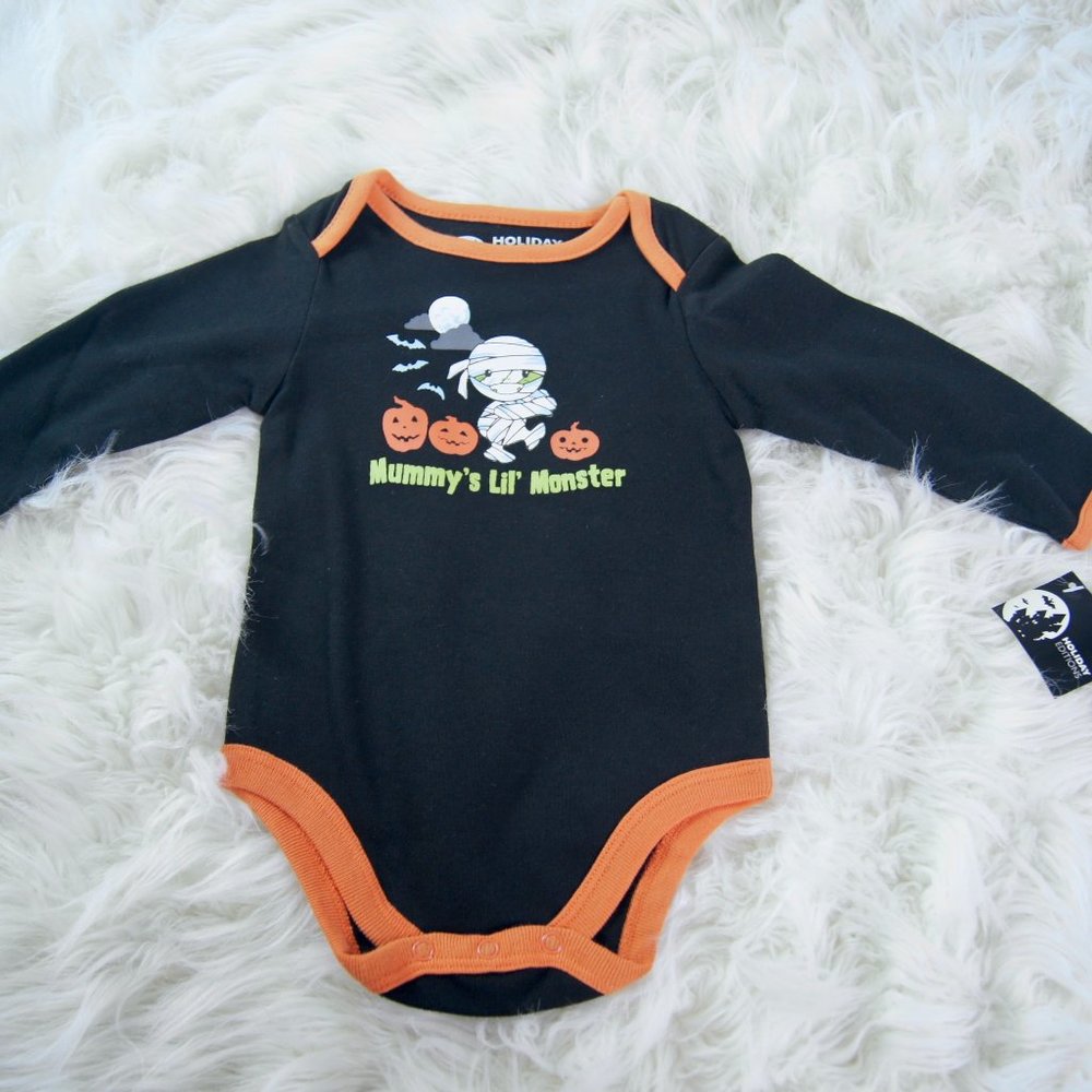 Infant Newborn Boys Halloween Bats Mummy Pumpkin Baby Size 3-6 Months NWT